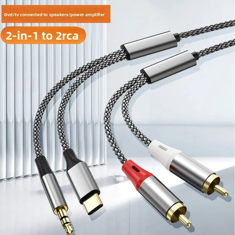 Type-C & 3.5mm to Dual RCA Audio Split Cable | Speakers