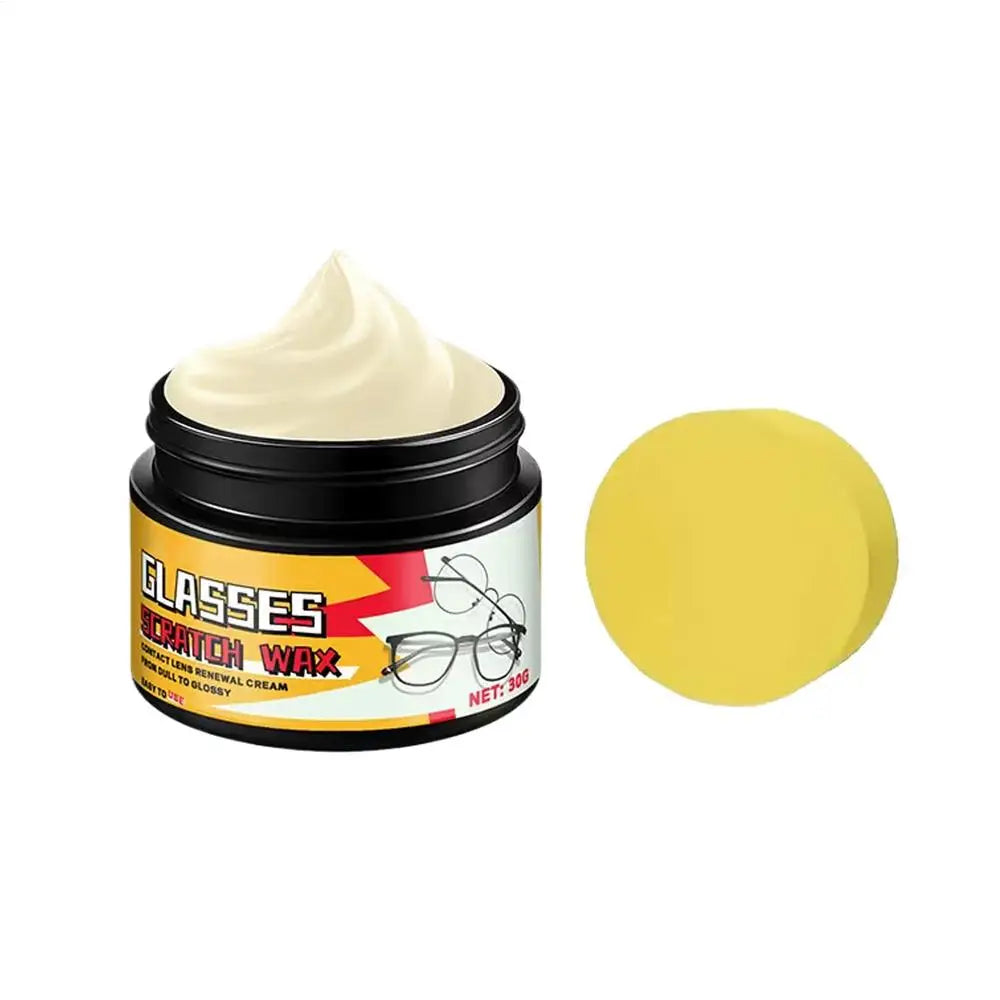 Eyeglass Scratch Remover Lens Polish Wax 30g + Sponge