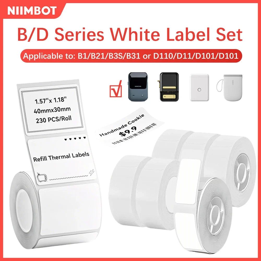 Niimbot Thermal Label Paper Roll – B1 B21 B3S D110 Compatible