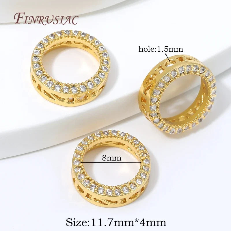18K Gold Plated Zircon Spacer Beads | DIY Jewelry Making