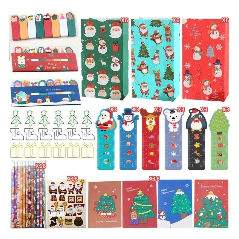 Kids Christmas Stationery Gift Set – 108–132 Pcs Pencils & More