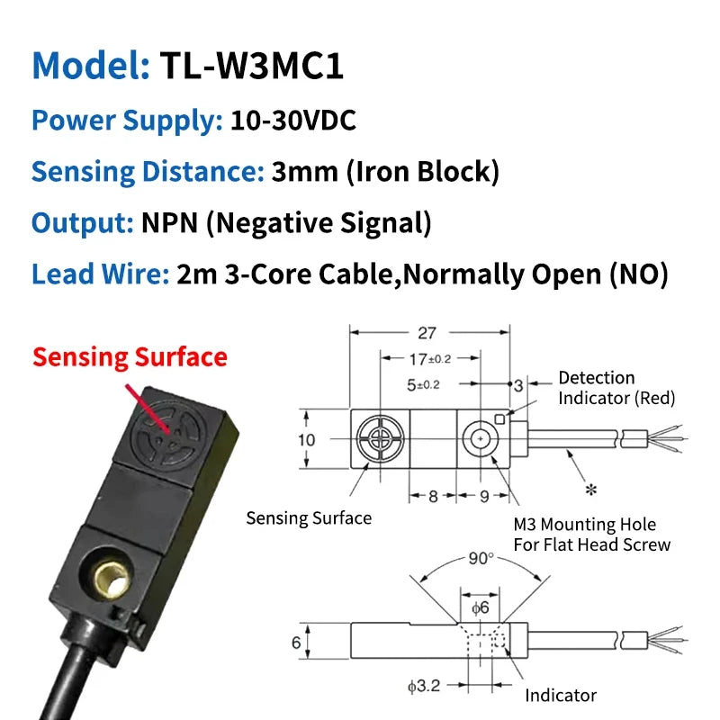 OMCH TL-W NPN/PNP Inductive Proximity Sensor 1.5mm 3mm DC