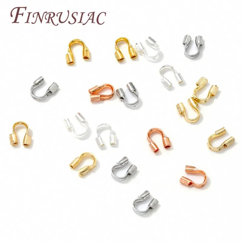 100Pcs 18K Gold Plated Wire Guardian Protectors U Shape Loops
