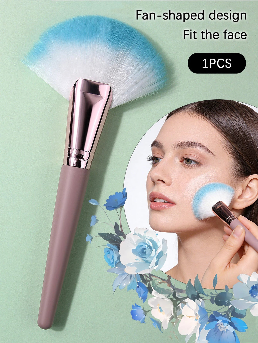 Nixie Fan Shaped Loose Powder & Contour Makeup Brush