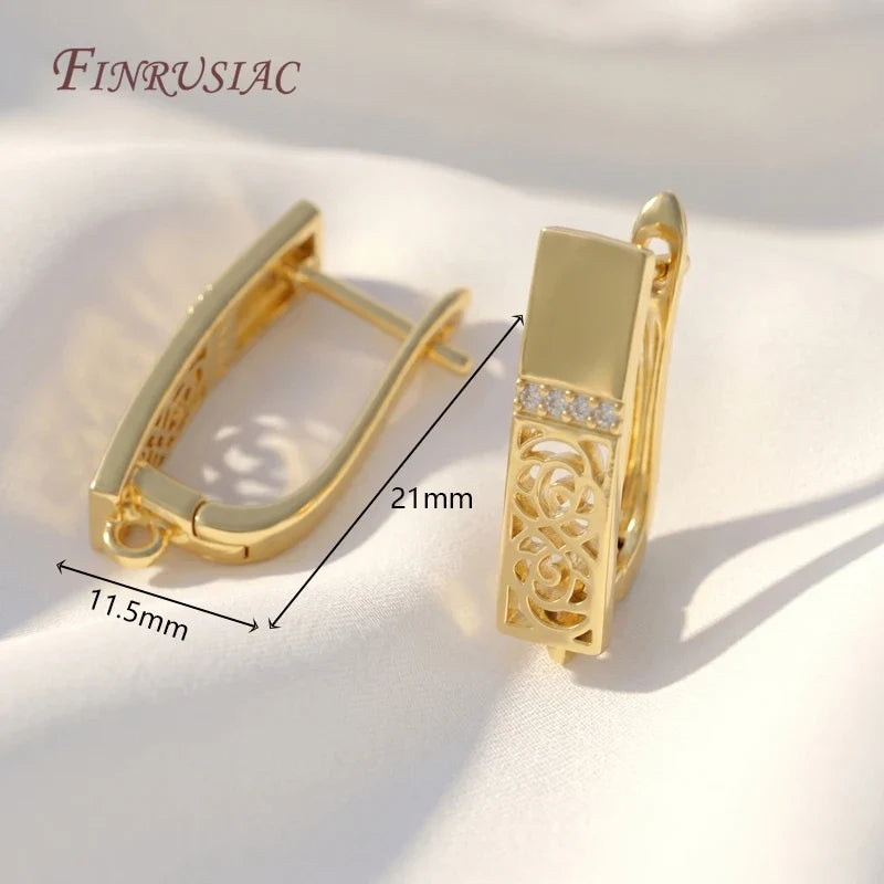 Floral Leverback Earring Hooks 18K Gold Silver Plated DIY Findings