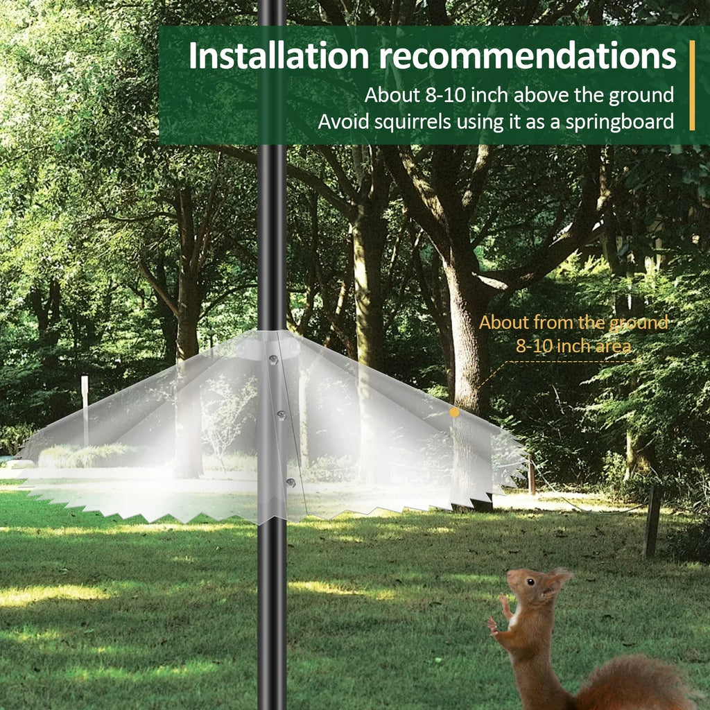 2-Pack Transparent Squirrel Baffle for Bird Feeder Poles