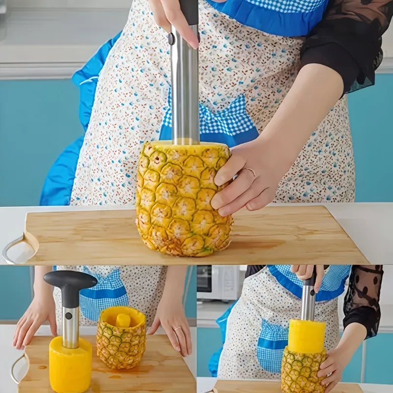 Stainless Steel Pineapple Corer & Slicer – T-Handle Fruit Tool