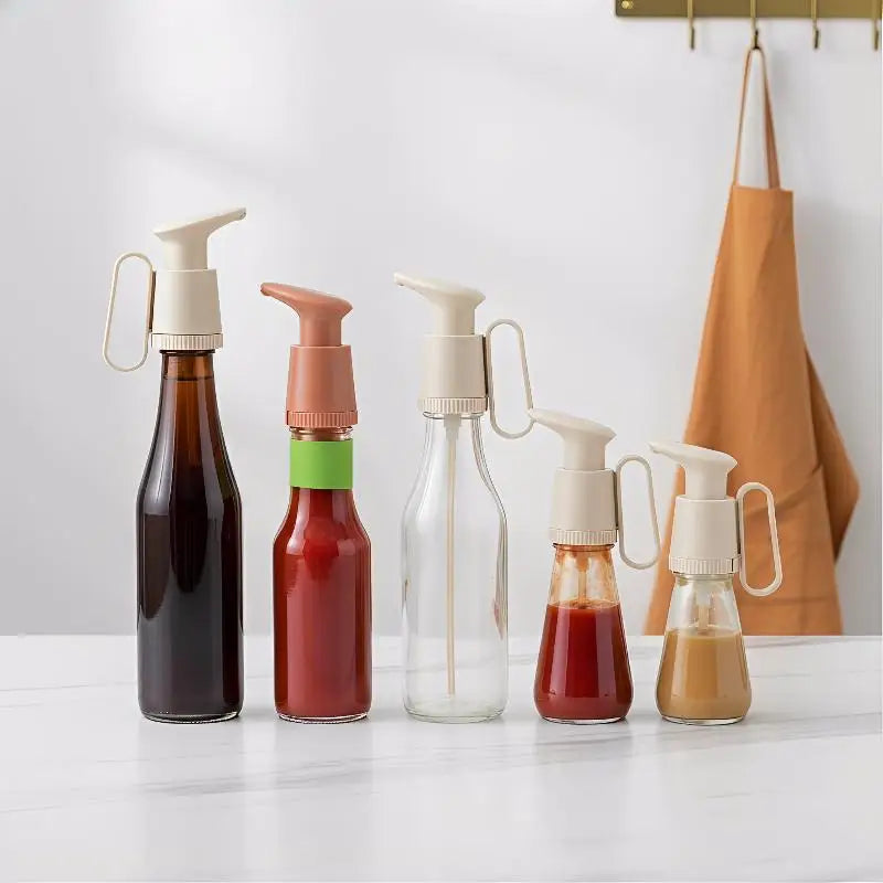 Universal Sauce Dispenser Pump Head – Leak-Proof PP Bottle Pump