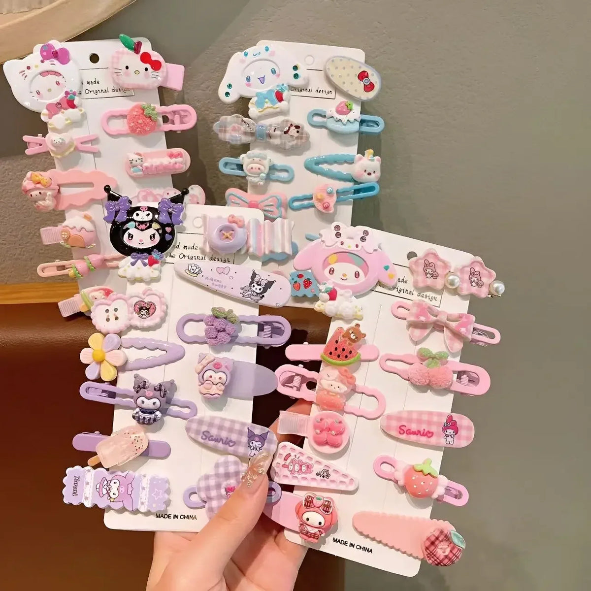 Sanrio Hello Kitty Hair Clips Set – Cute Cartoon Side Clamps
