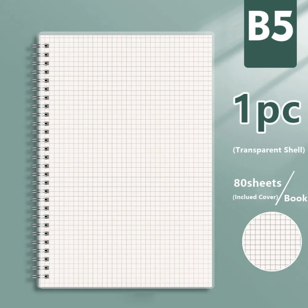 Spiral Coil Notebook A4/A5/A6/B5 – Grid, Blank & Lined