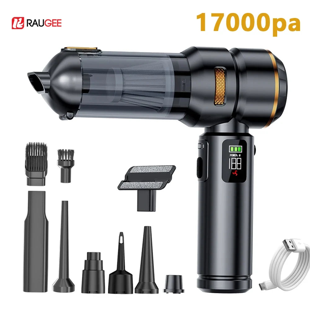Raugee 17000Pa Cordless Car & Home Vacuum – Digital Display