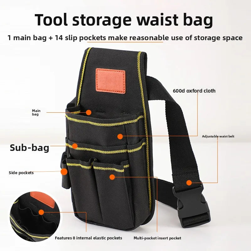 Multi-Layer Tool Waist Bag – Wear-Resistant Belt Pouch