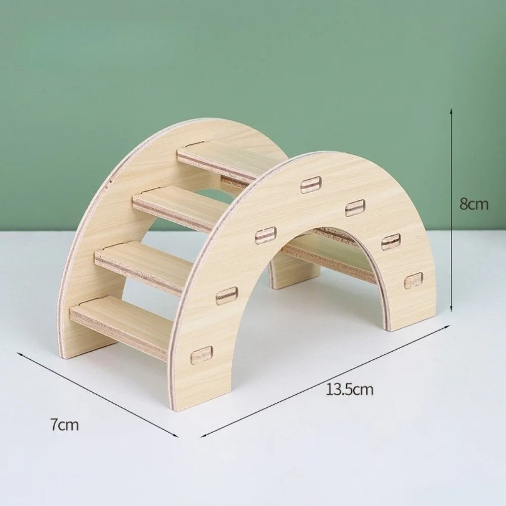 Wooden Hamster Villa Platform House – Chewable Climb Toy