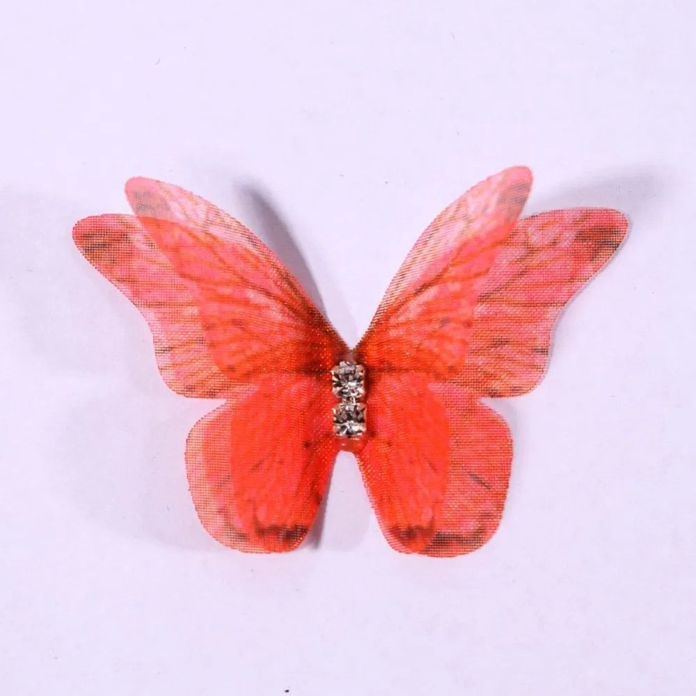 50Pcs 3D Organza Butterfly Appliques – Colorful Mesh Patches