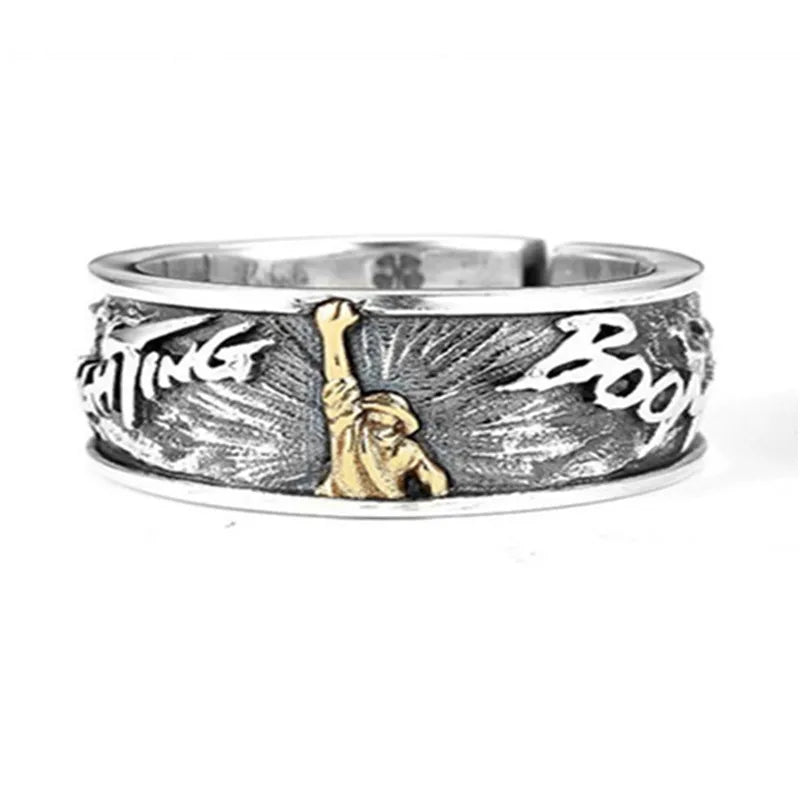 Vintage Punk Adjustable Ring – Eagle Tiger Snake Charm