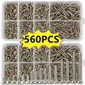 560-Piece M2 Self-Tapping Wood Screw Set – 8 Sizes Kit