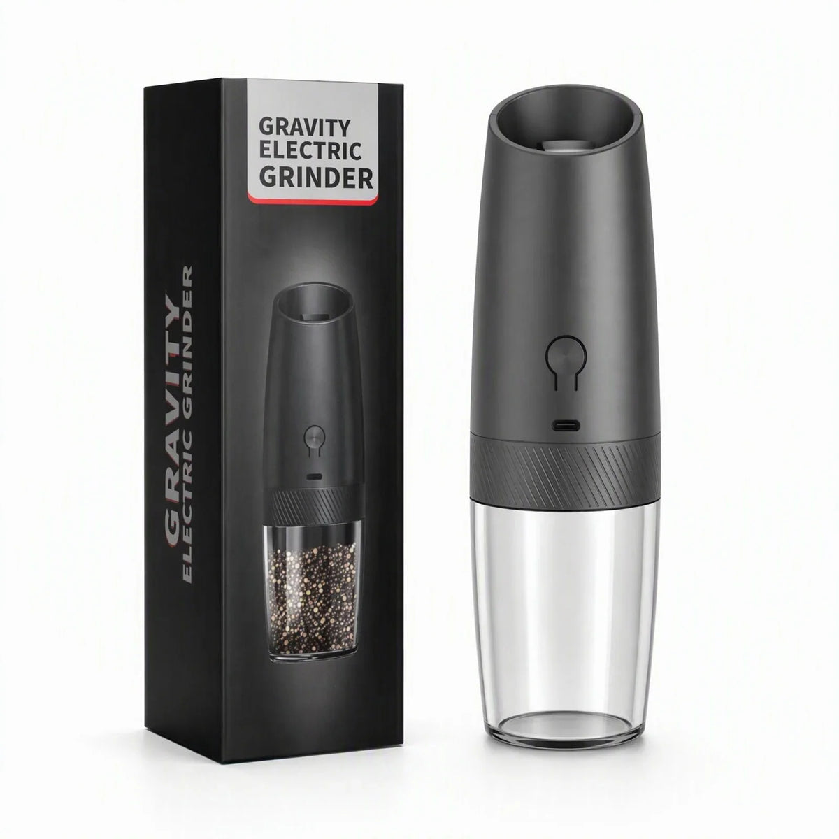 Electric Gravity Salt & Pepper Grinder Set – USB-C Rechargeable