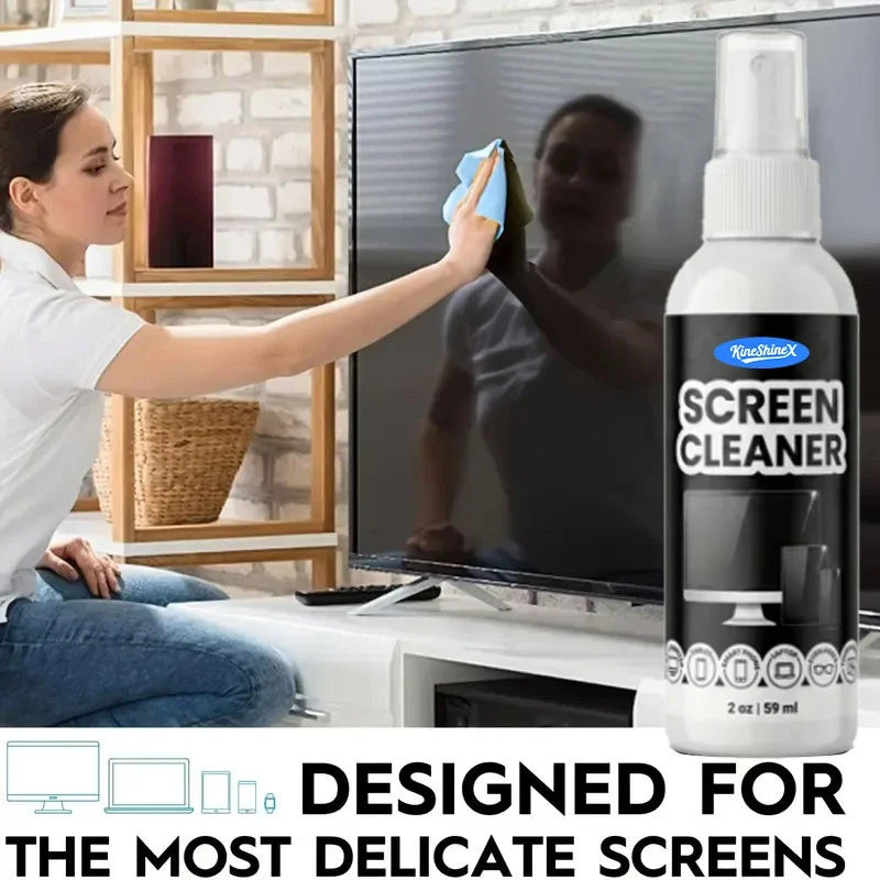 Screen Cleaner Kit – Spray & Microfiber Cloth for All Screens