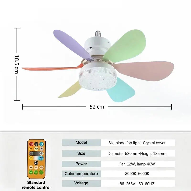 LED 40W Ceiling Fan Light E27 Remote Dimmable – Nixie