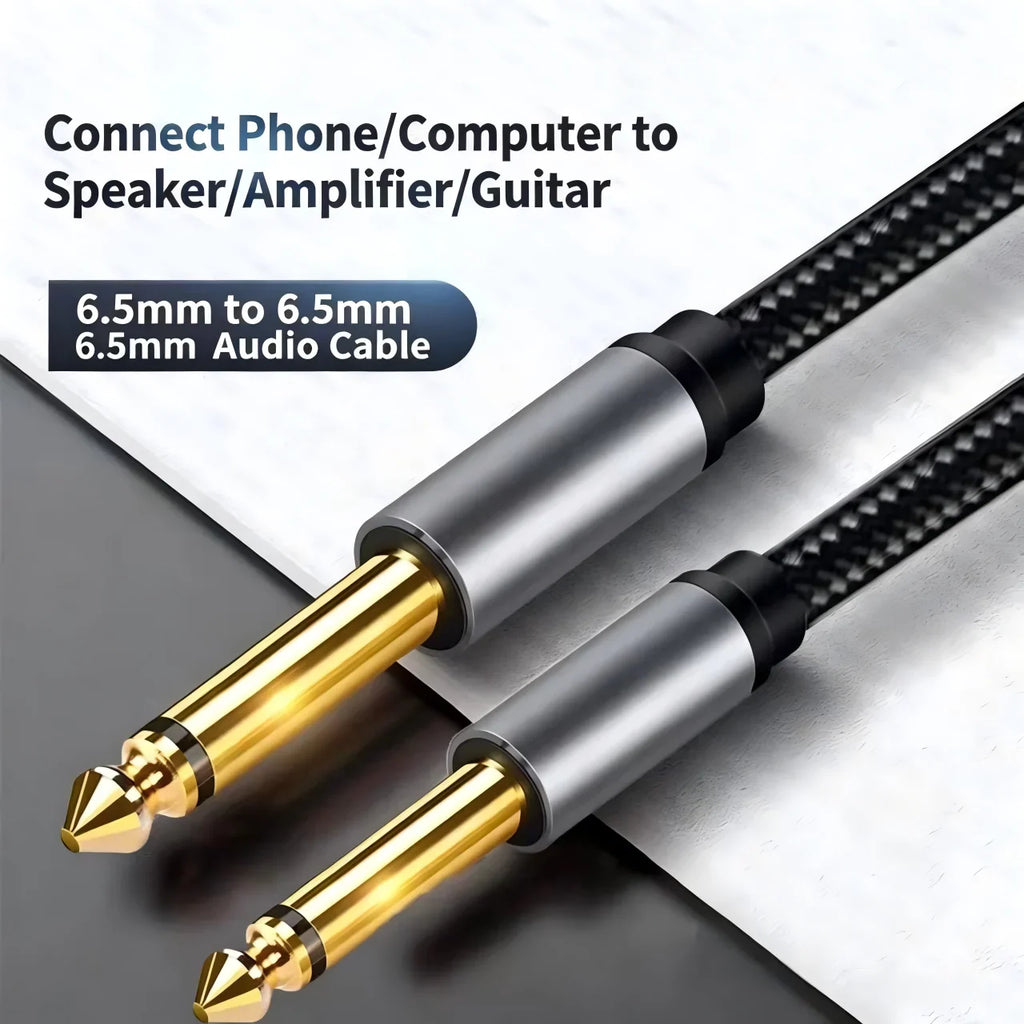 6.35mm Guitar Cable – Stereo Instrument Audio Cable for Bass