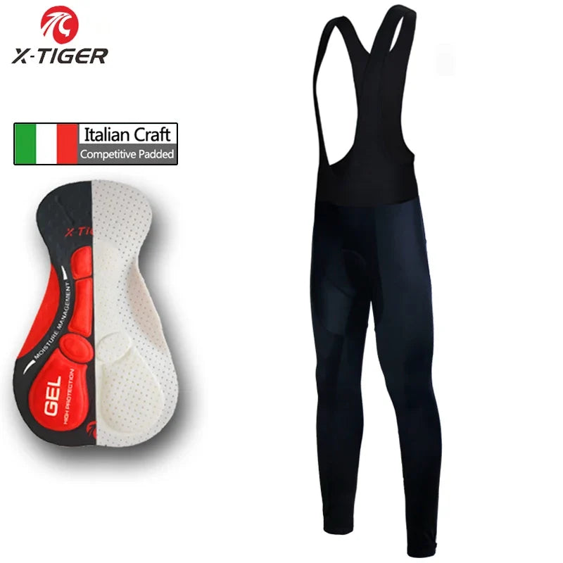 X-Tiger Men's Cycling Bib Pants | 5D Gel Pad Pro Lycra Tights
