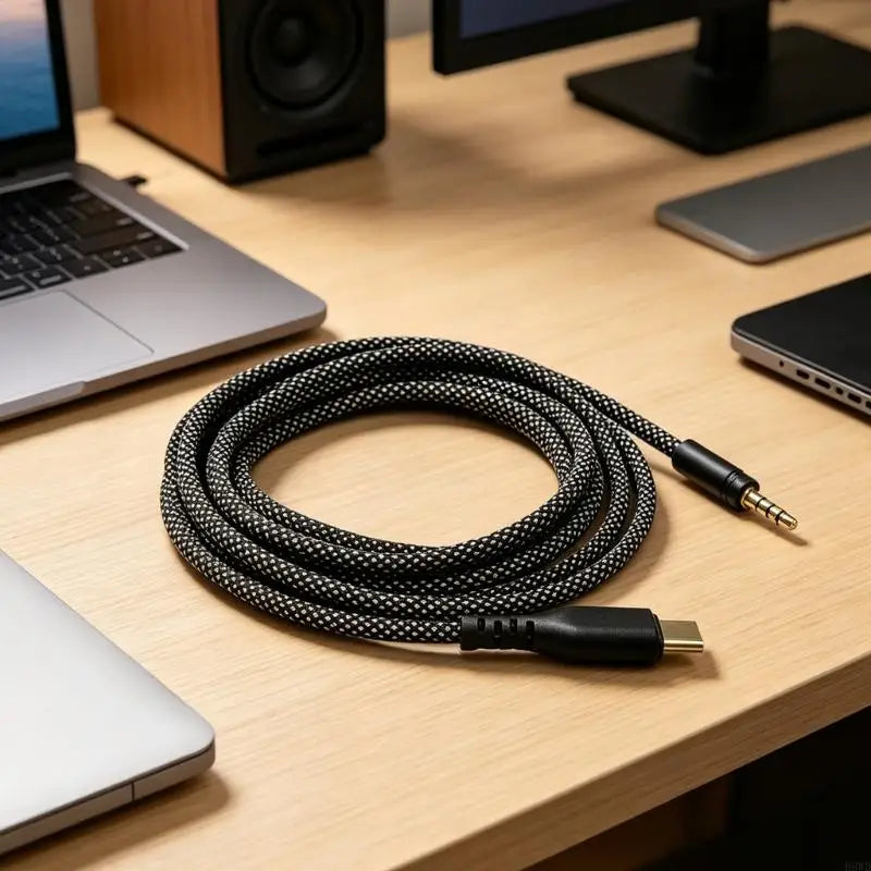 USB-C to 3.5mm Braided Cable 150cm | Decoding Chip Headphones
