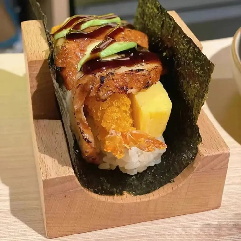 Wooden U-Shape Sushi Rack – Elegant Taco & Food Stand