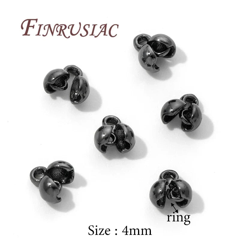 18K Gold Plated Crimp Beads & Bead Tip Connectors – 10–20 Pcs
