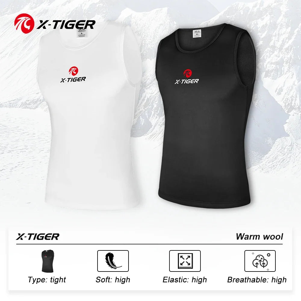 X-TIGER Men's Fleece Sleeveless Thermal Vest | Winter Running