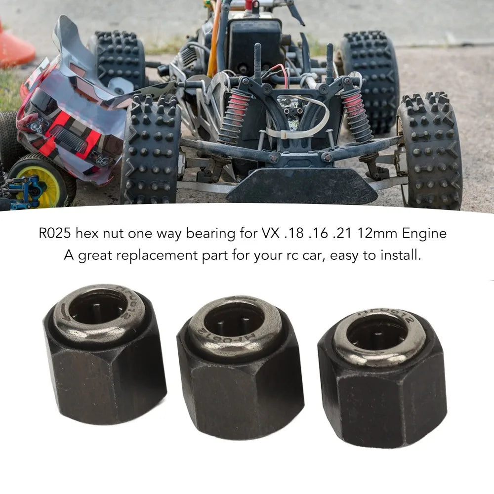 3-Pack 12mm RC One Way Bearing R025 – Vertex VX16/VX18 HSP