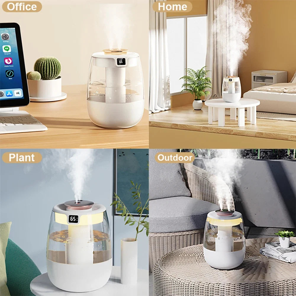 Raugee 1.3L Cool Mist Humidifier – Dual Nozzle USB Night Light