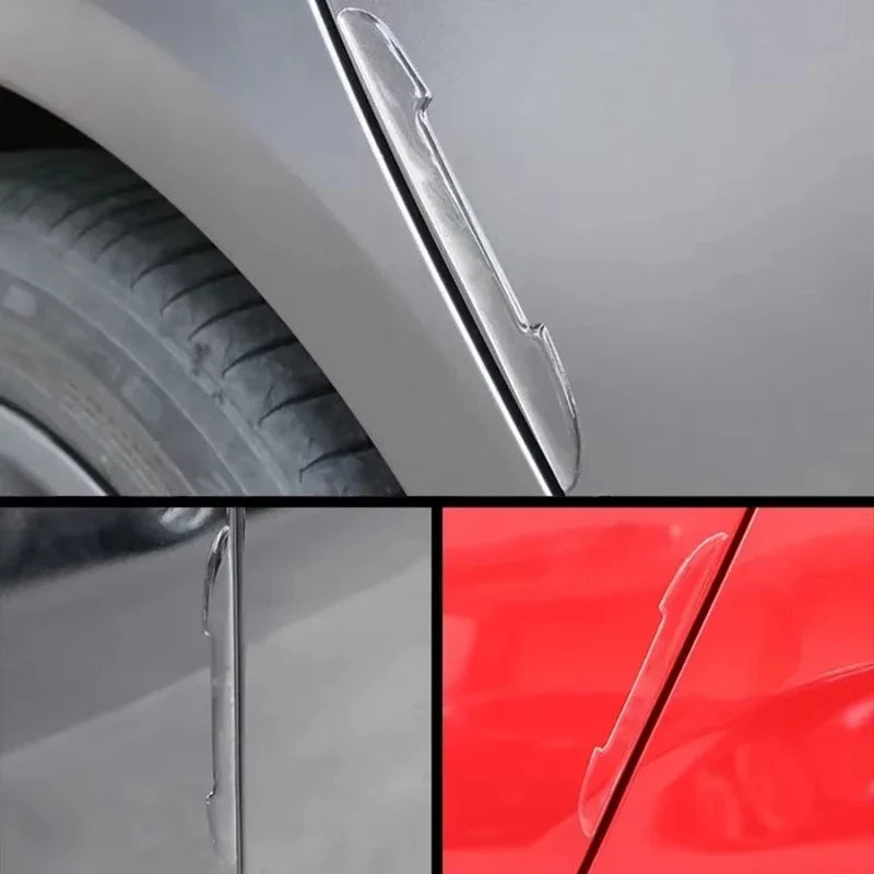 Transparent Car Door Edge Guards & Mirror Protector Strips 4PCS