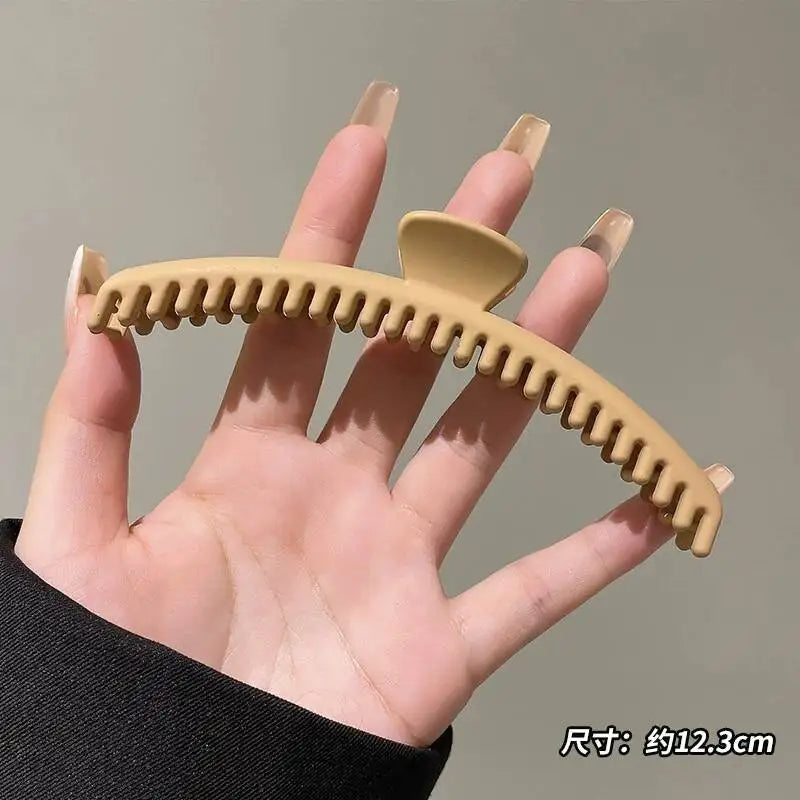 Matte Coffee Large Hair Claw Clip – Korean Shark Clamp