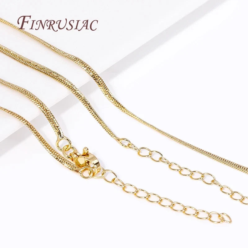18K Gold Plated Blade Snake Chain Necklace | Brass Unisex
