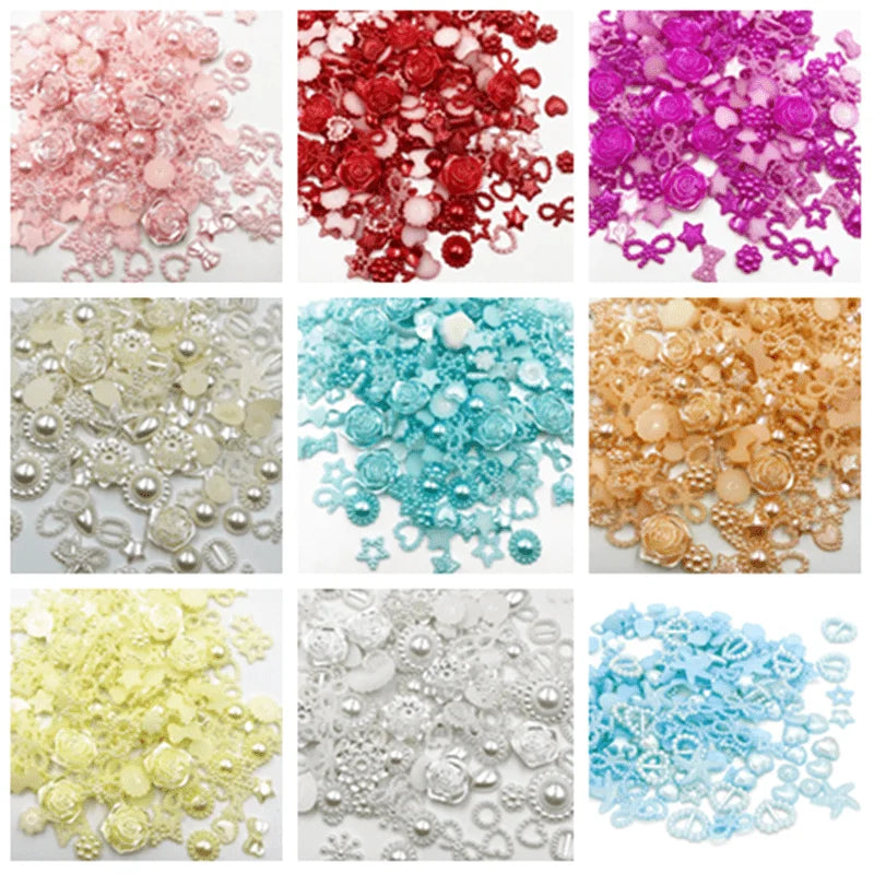 100PCS Plastic Floral DIY Hair Accessories Headwear Beads 6-20mm