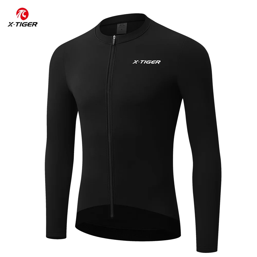 X-TIGER Winter Thermal Fleece Cycling Jersey | Long Sleeve MTB