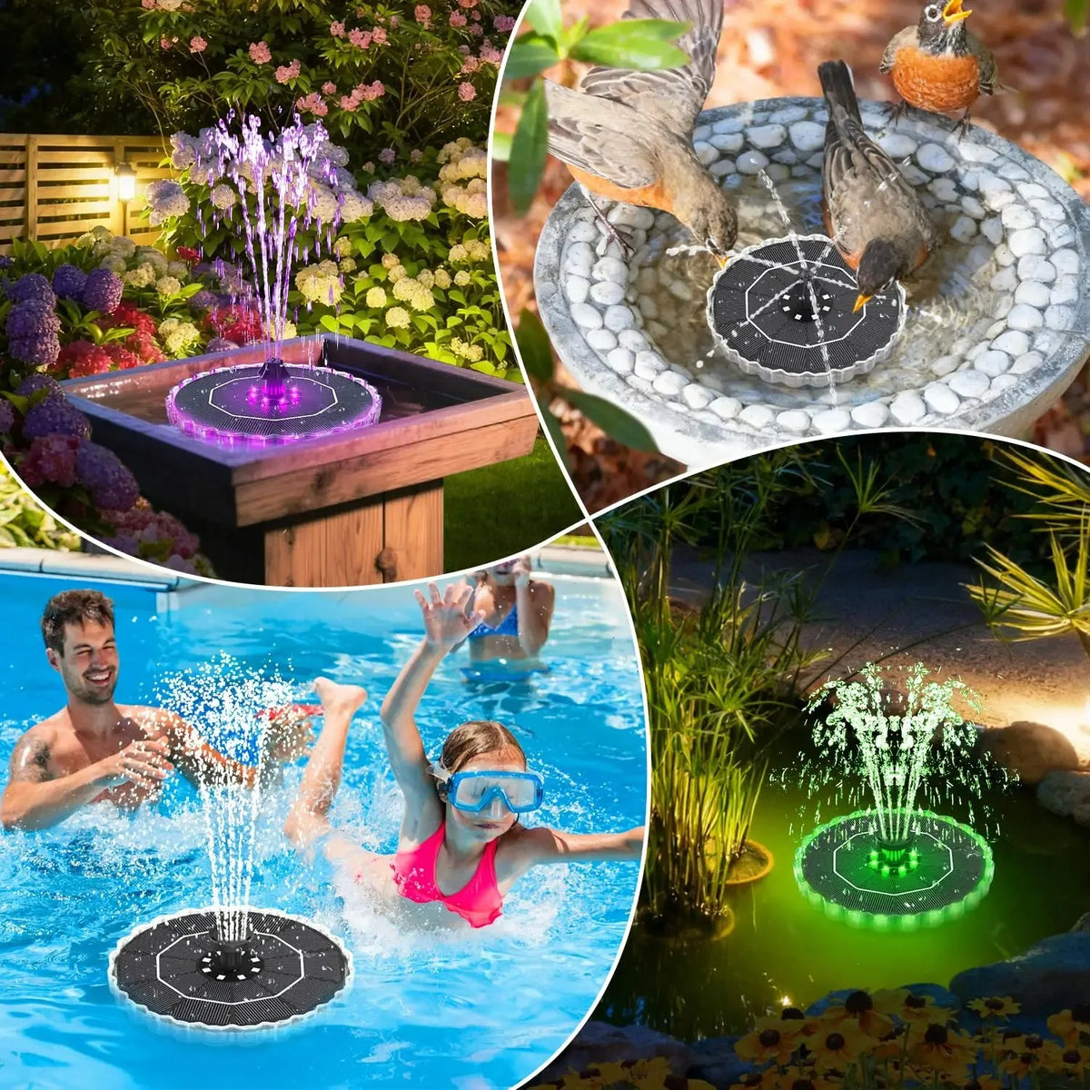 Solar Floating Fountain Pump – Garden Pond Bird Bath Décor