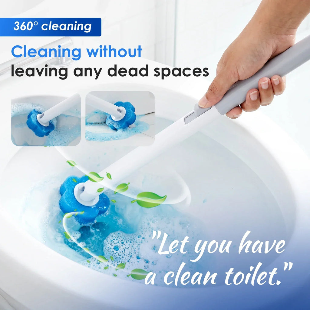 Toilet Brush & Holder Set – Disposable Refill Heads 24 or 60 Pack