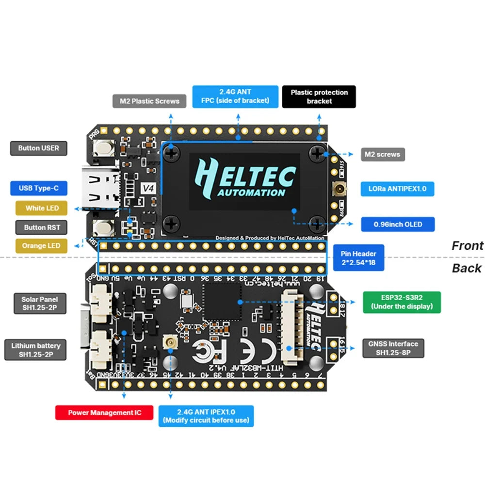 WiFi LoRa 32 V4 ESP32-S3R2 IoT Dev Board | 0.96" OLED