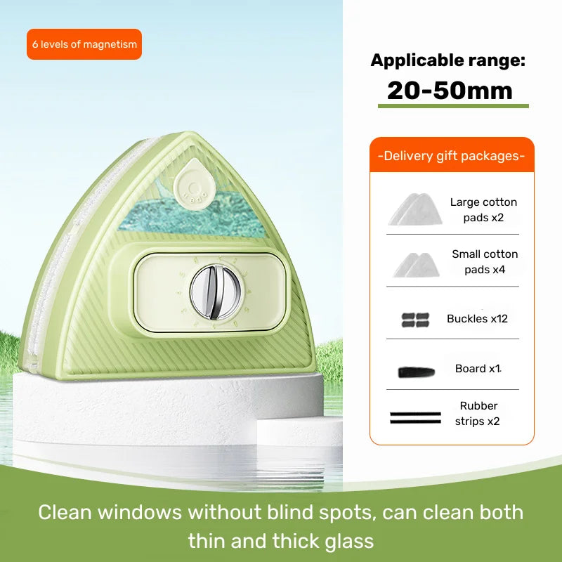 Double-Sided Magnetic Window Cleaner | Multi-Thickness Glass