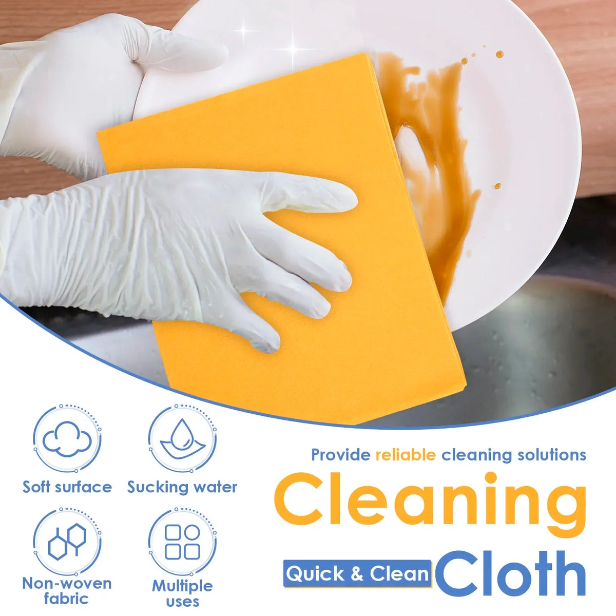 Ultra Absorbent Cleaning Shammy Reusable Wipe Rags – 8/16 Pcs