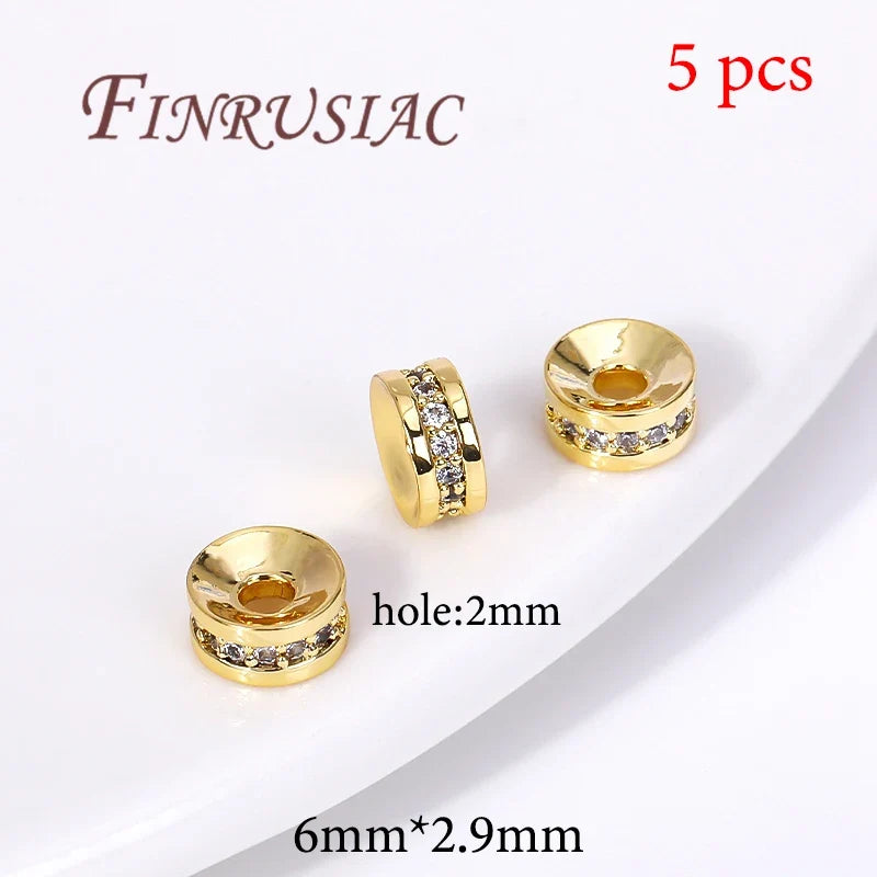 Gold Plated Brass Spacer Beads – DIY Jewelry Findings 6mm×8mm