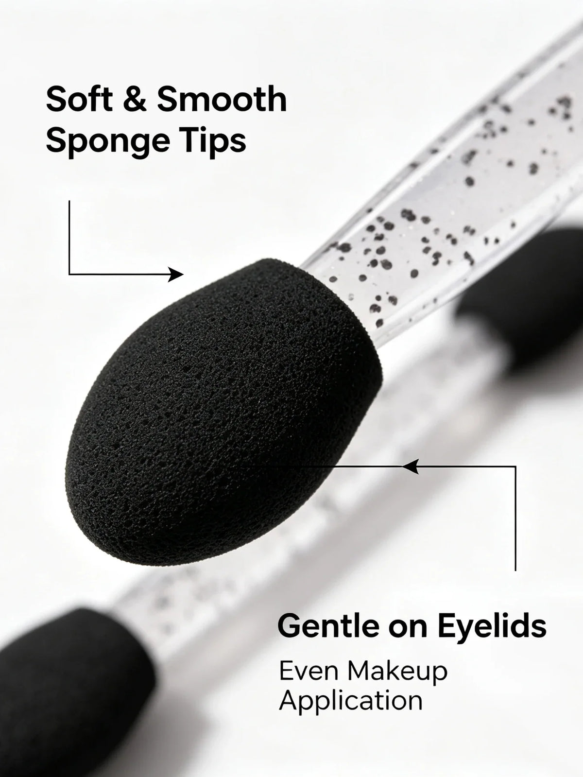 25Pcs Dual-Ended Eyeshadow Applicators | Glitter Handle Sponge