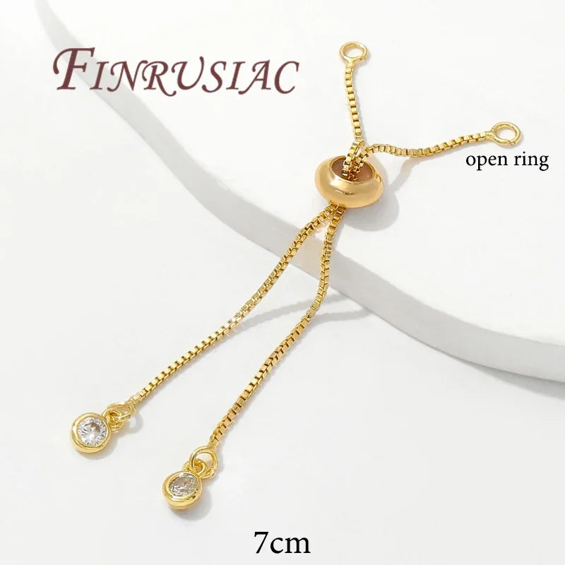 18K Gold Plated Box Chain Bracelet DIY Jewelry Making Component