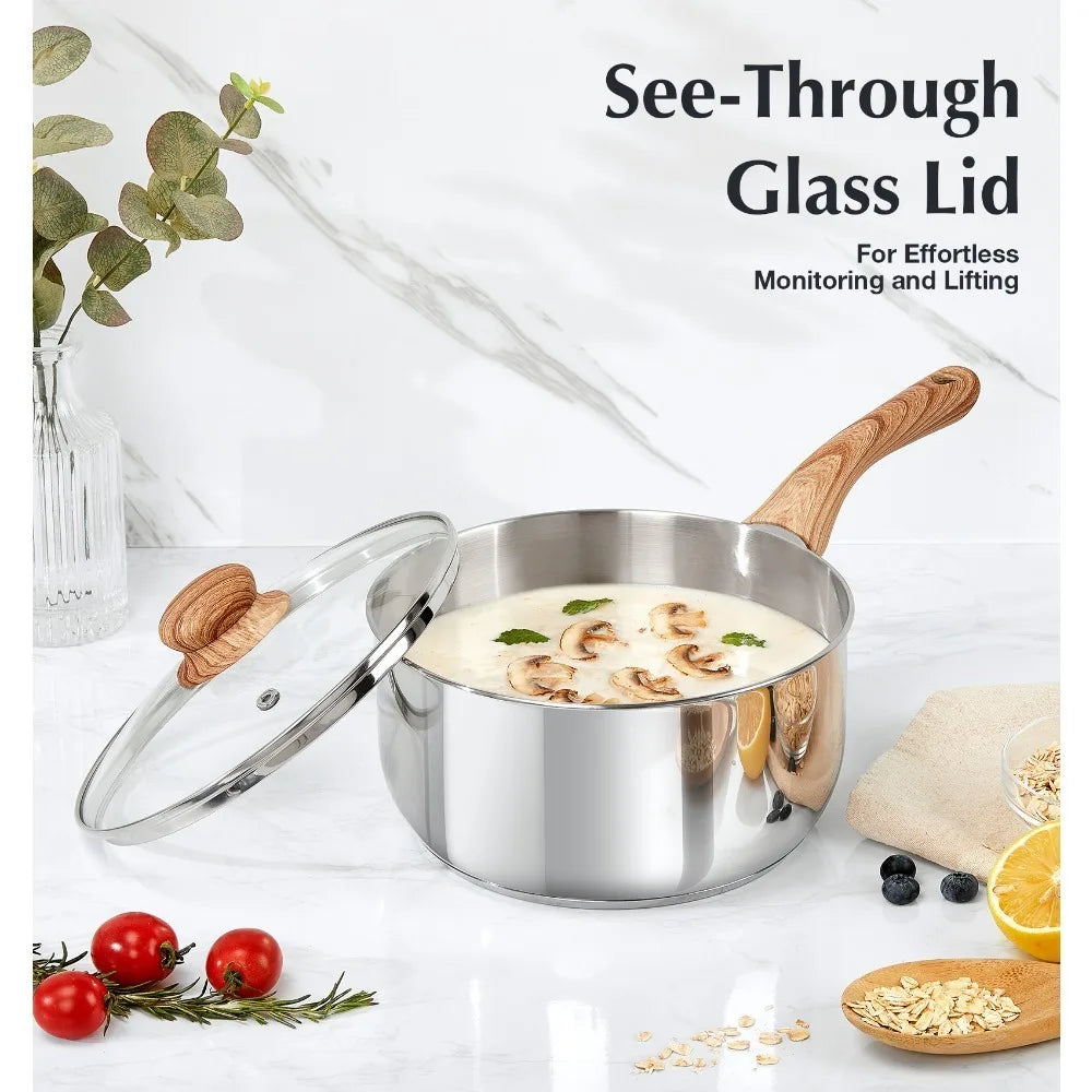 Koch Systeme CS 3-Piece Stainless Steel Saucepan Set with Lids