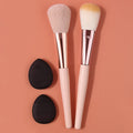 4Pcs Fluffy Makeup Brush Set – Foundation, Blush & Concealer