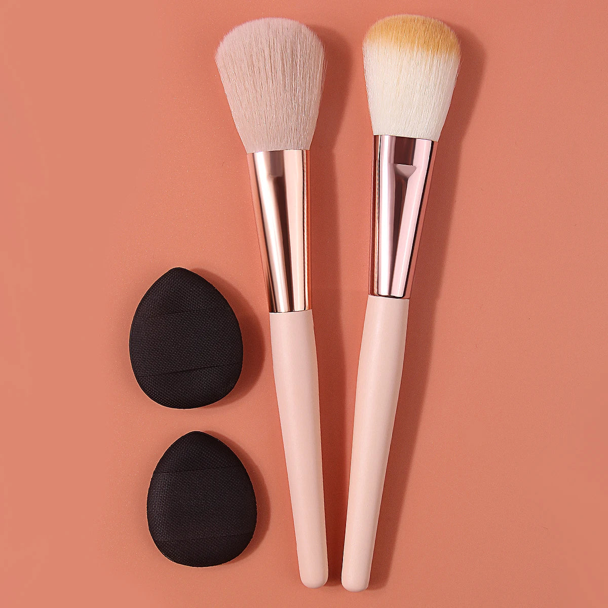 4Pcs Fluffy Makeup Brush Set – Foundation, Blush & Concealer