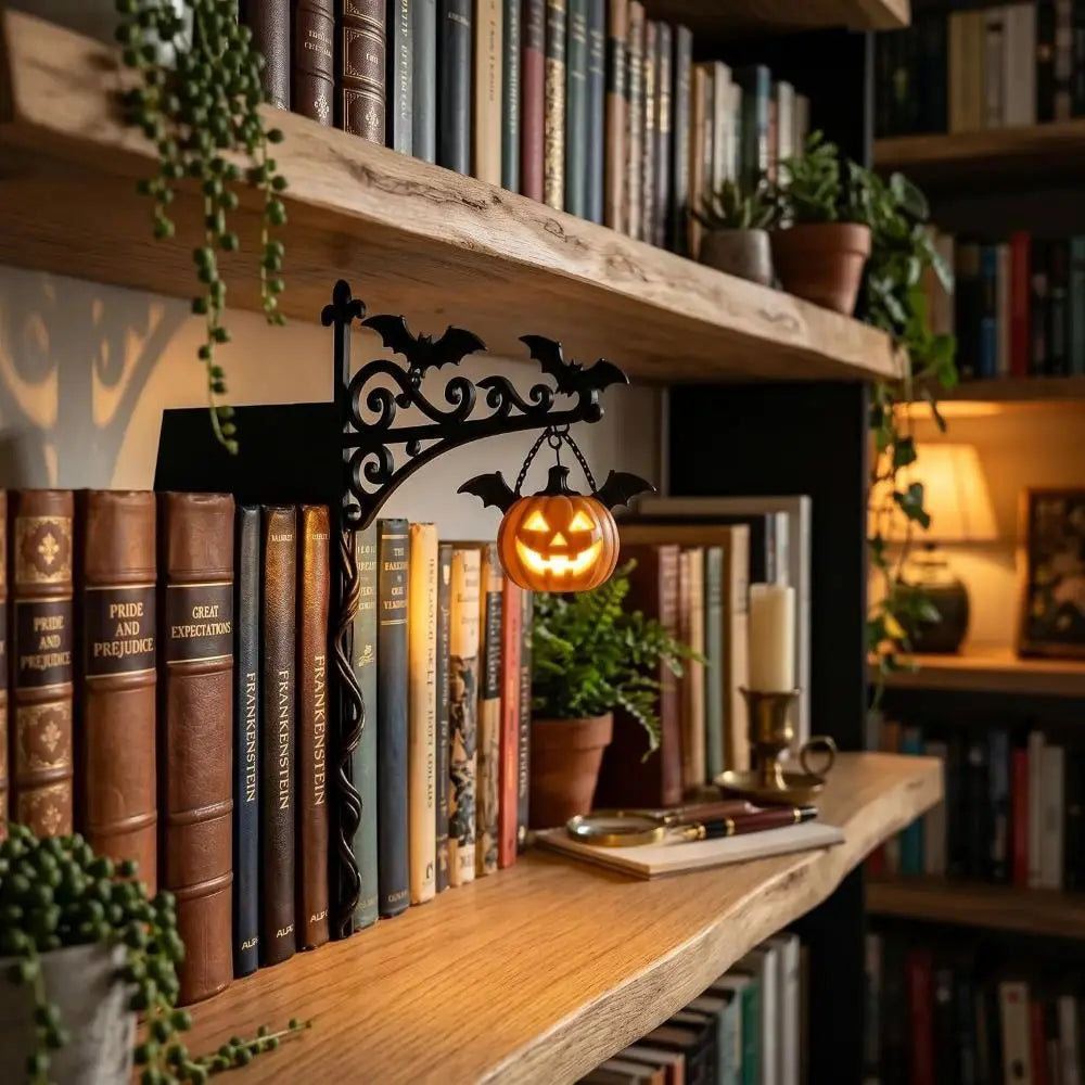 Halloween Ghost Library Shelf Lantern LED Night Light Décor