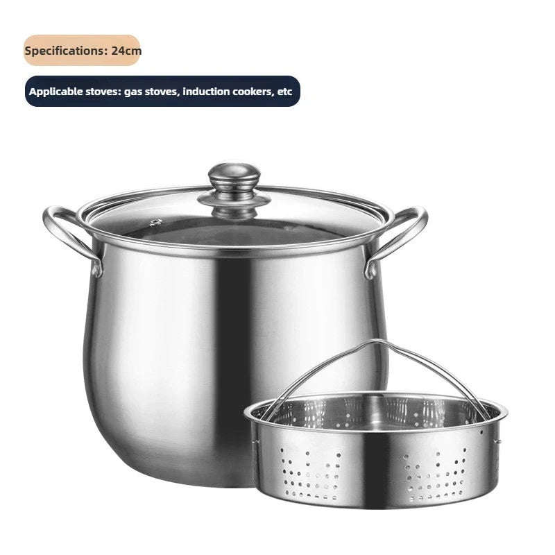 FEB.WIND 5L Stainless Steel Stock Pot with Lid | Soup Pot