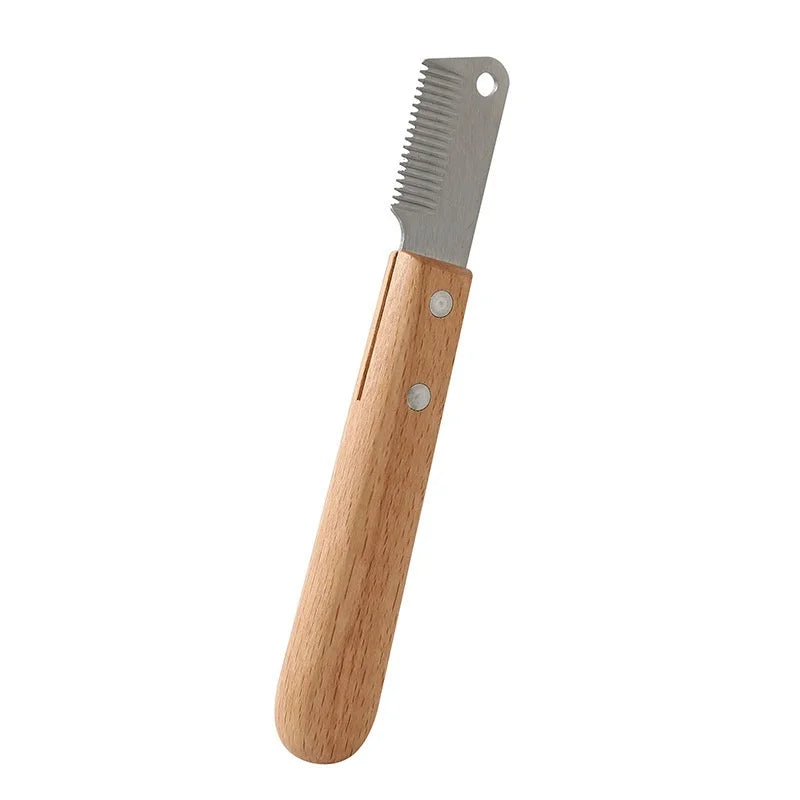 Professional Dog Grooming Comb – Steel Blade & Wooden Handle